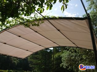 Continuité de pergola avec une toile Soltis 92 